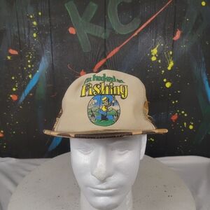 Vintage "I'm‎ Hooked On Fishing" Trucker Hat Mesh Back